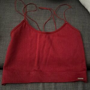 hollister gilly hicks cropped cami lace back shirt